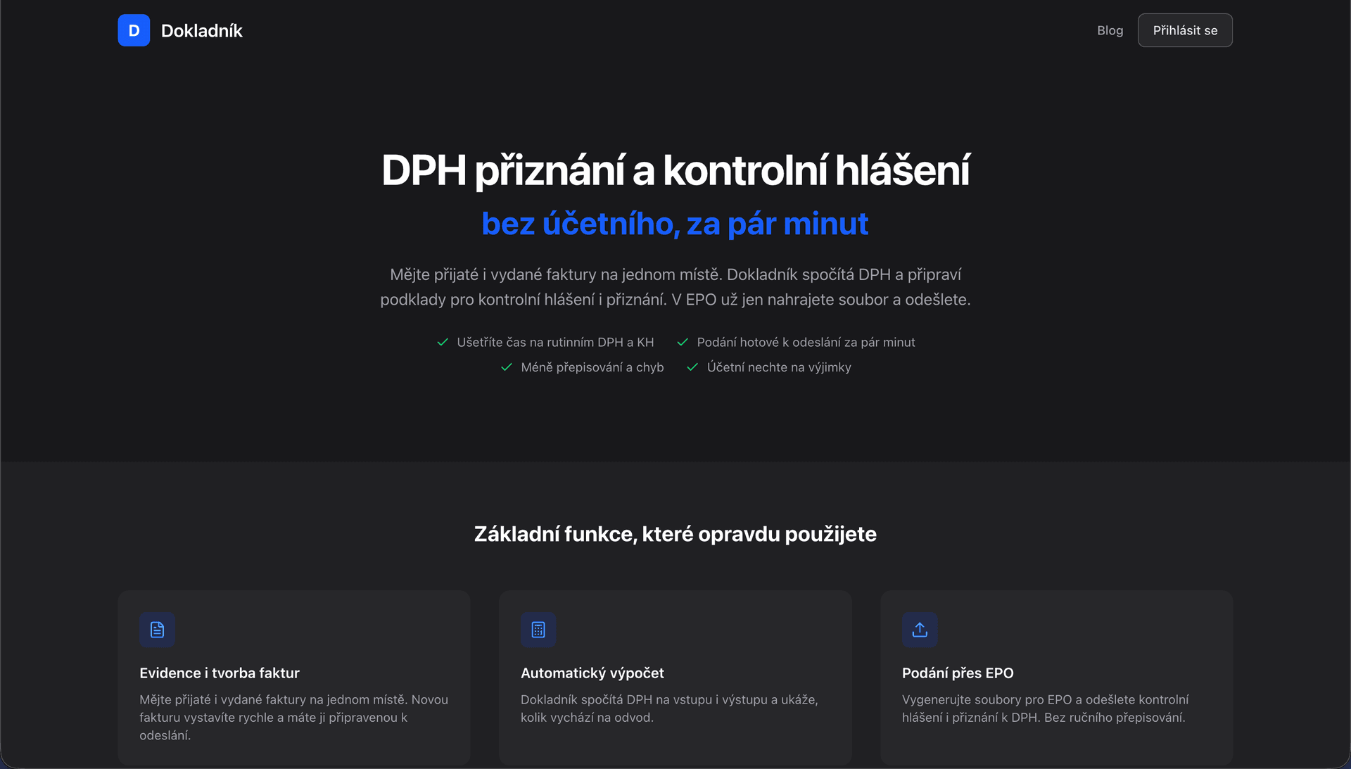 Dokladník - moje DPH apka pro OSVČ screenshot